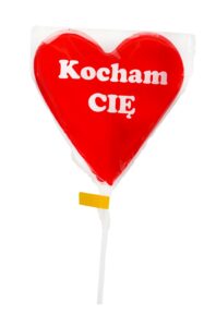 Lizak serce Kocham Cię