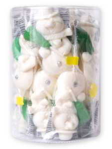 Białe bałwanki w tubie